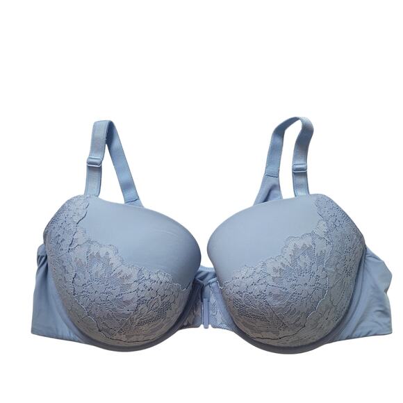Torrid Size 40D Blue Lace Overlay Bra Plus Size Full Coverage Everyday - Picture 1 of 5